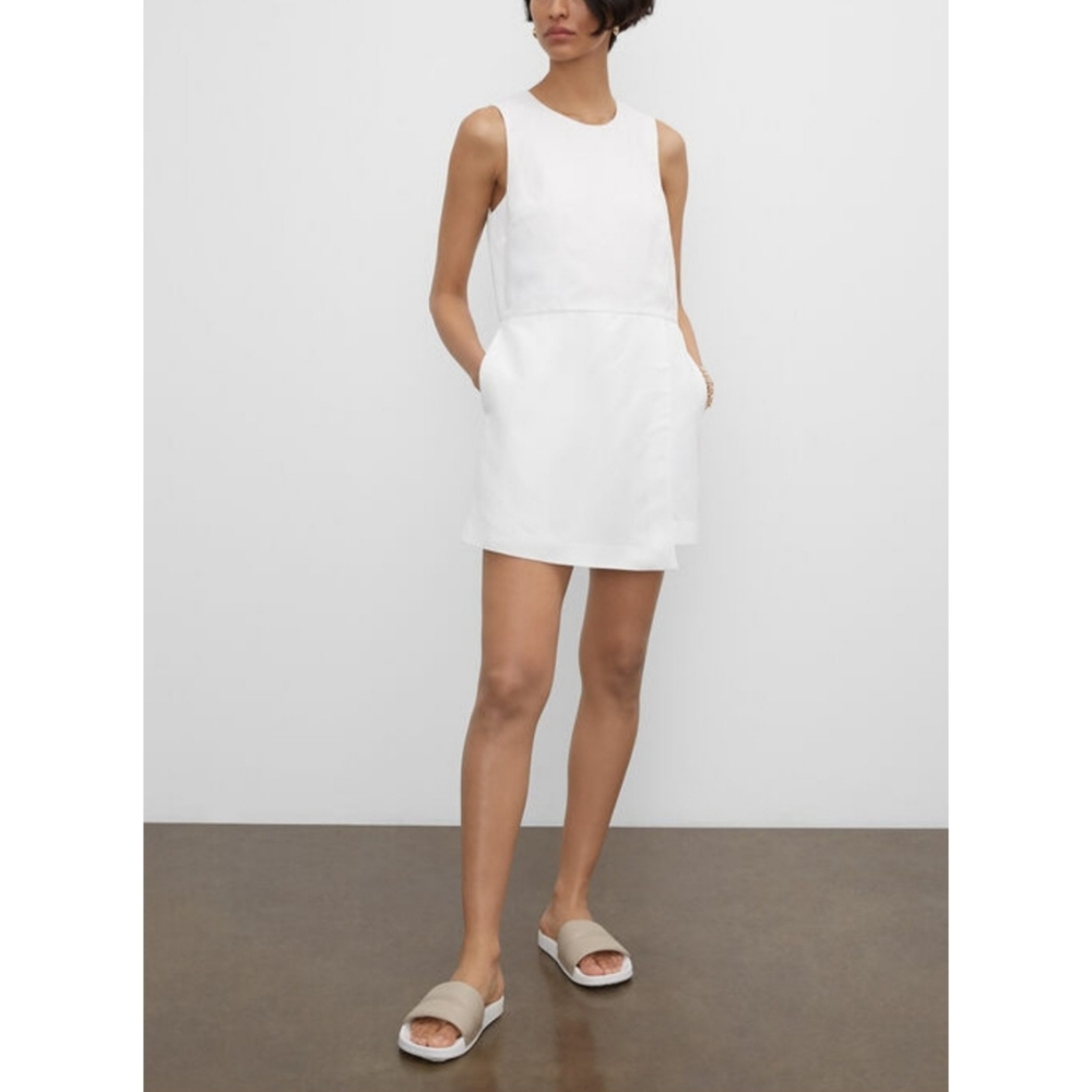 Club Monaco | Wrap Linen Blend Striped Romper Skort NEW Size 10